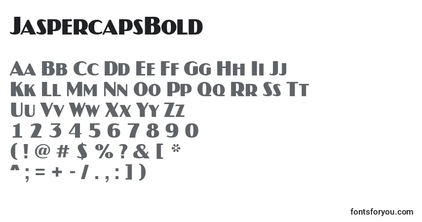 Шрифт JaspercapsBold – алфавит, цифры, специальные символы