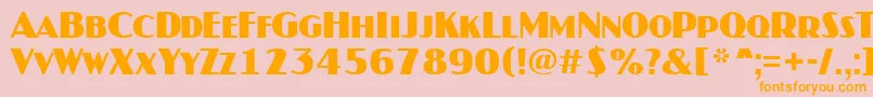 JaspercapsBold-Schriftart – Orangefarbene Schriften auf rosa Hintergrund