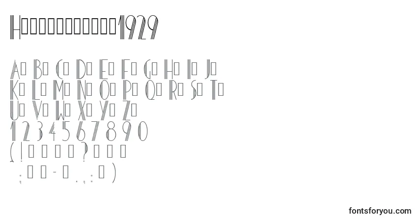 A fonte Hoteldesarts1929 – alfabeto, números, caracteres especiais