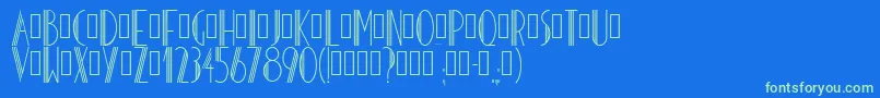 Hoteldesarts1929 Font – Green Fonts on Blue Background
