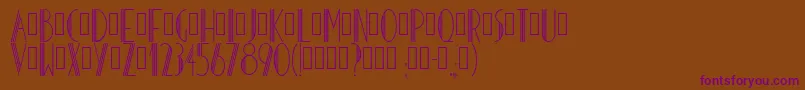 Hoteldesarts1929-Schriftart – Violette Schriften auf braunem Hintergrund