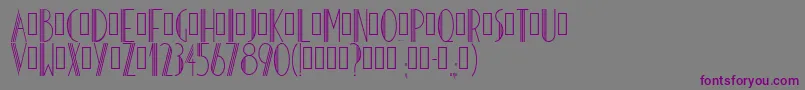 Weitere Informationen zur Hoteldesarts1929-Schriftart Hoteldesarts1929-Schriftart – Violette Schriften auf grauem Hintergrund