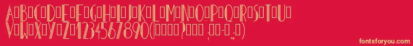Hoteldesarts1929 Font – Yellow Fonts on Red Background