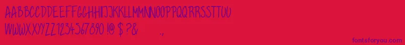 Grahamhand Font – Purple Fonts on Red Background