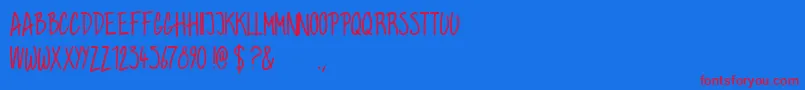 Grahamhand Font – Red Fonts on Blue Background