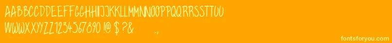 Grahamhand Font – Yellow Fonts on Orange Background