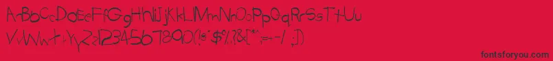 TabathaRegular Font – Black Fonts on Red Background
