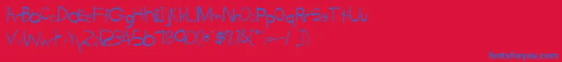 TabathaRegular Font – Blue Fonts on Red Background
