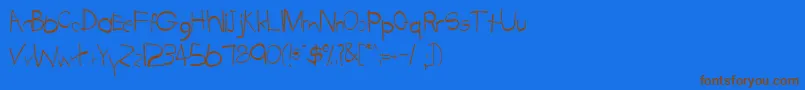 TabathaRegular Font – Brown Fonts on Blue Background