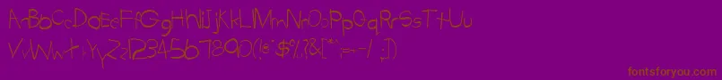 TabathaRegular Font – Brown Fonts on Purple Background