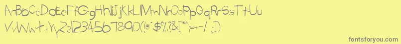 TabathaRegular Font – Gray Fonts on Yellow Background