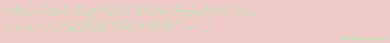 TabathaRegular Font – Green Fonts on Pink Background