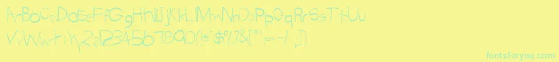 TabathaRegular Font – Green Fonts on Yellow Background