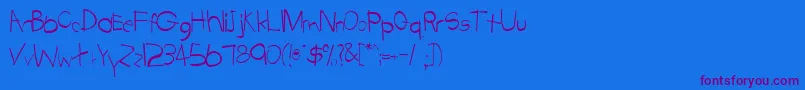 TabathaRegular Font – Purple Fonts on Blue Background