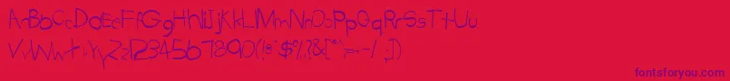 TabathaRegular Font – Purple Fonts on Red Background