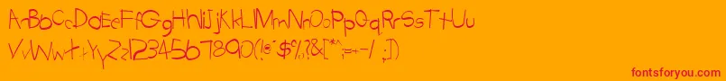 TabathaRegular Font – Red Fonts on Orange Background