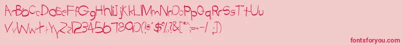 TabathaRegular Font – Red Fonts on Pink Background