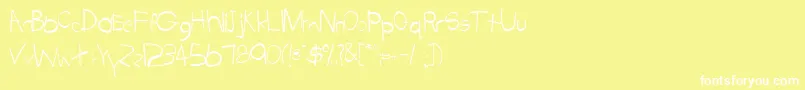 TabathaRegular Font – White Fonts on Yellow Background