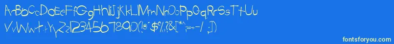 TabathaRegular Font – Yellow Fonts on Blue Background