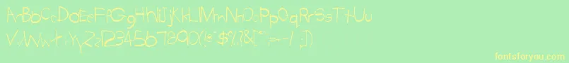 TabathaRegular Font – Yellow Fonts on Green Background