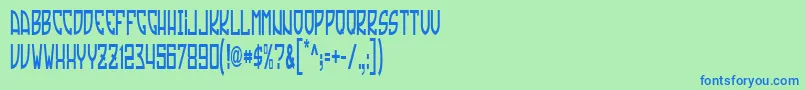 TradizioneSlim Font – Blue Fonts on Green Background
