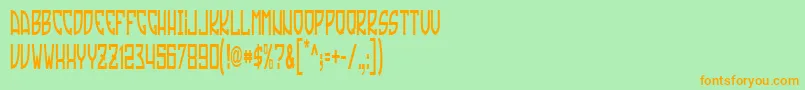TradizioneSlim Font – Orange Fonts on Green Background