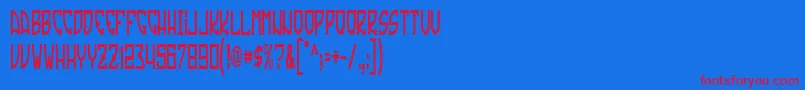 TradizioneSlim Font – Red Fonts on Blue Background