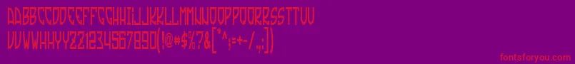 フォントTradizioneSlim – 紫の背景に赤い文字