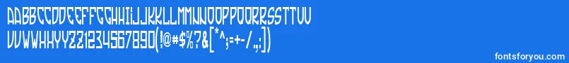Czcionka TradizioneSlim – białe czcionki na niebieskim tle