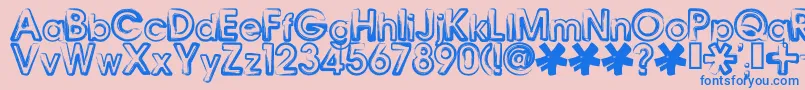 BennyBlanco Font – Blue Fonts on Pink Background