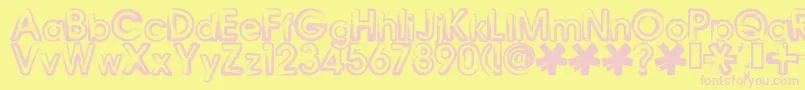 BennyBlanco Font – Pink Fonts on Yellow Background