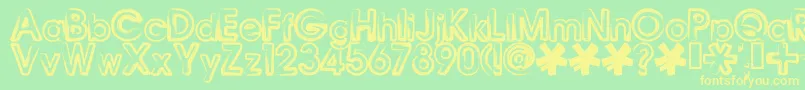 BennyBlanco Font – Yellow Fonts on Green Background