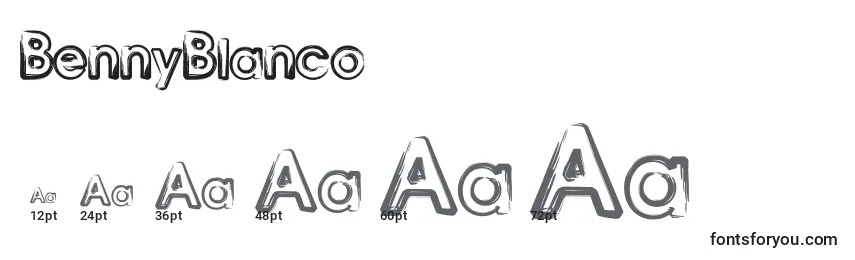 BennyBlanco Font Sizes