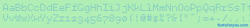フォントBpdotsminus – 青い文字は緑の背景です。