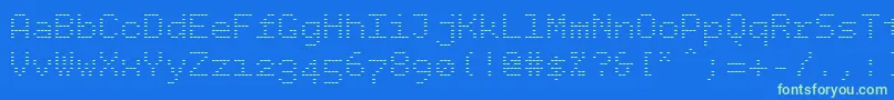 Bpdotsminus-fontti – vihreät fontit sinisellä taustalla