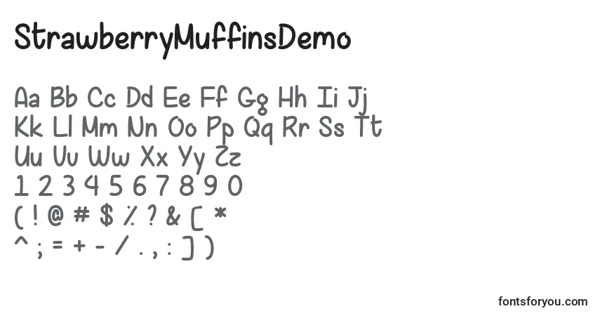 StrawberryMuffinsDemo Font – alphabet, numbers, special characters