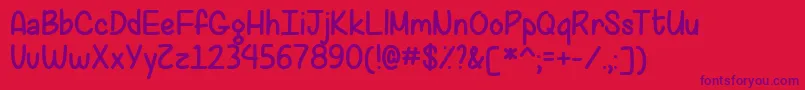 StrawberryMuffinsDemo-Schriftart – Violette Schriften auf rotem Hintergrund