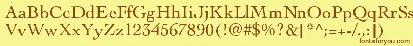 CockneyRegular Font – Brown Fonts on Yellow Background