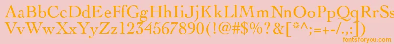 フォントCockneyRegular – オレンジの文字がピンクの背景にあります。