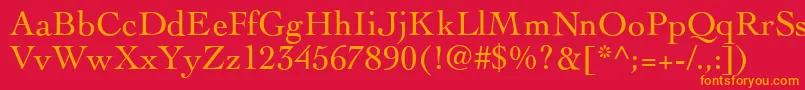 CockneyRegular Font – Orange Fonts on Red Background