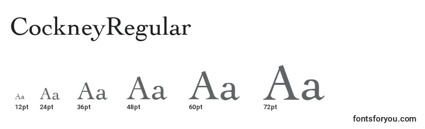 Tamanhos de fonte CockneyRegular