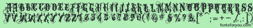 Dominatrix Font – Black Fonts on Green Background