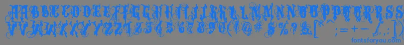 Dominatrix Font – Blue Fonts on Gray Background