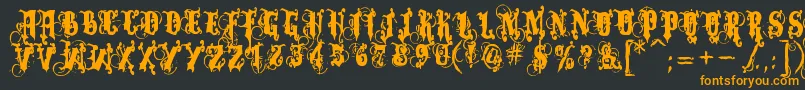 Dominatrix Font – Orange Fonts on Black Background