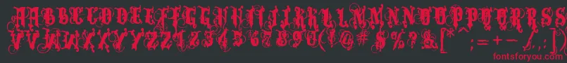 Dominatrix Font – Red Fonts on Black Background