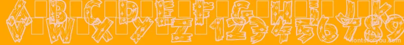 フォントWildTrails – オレンジの背景にピンクのフォント