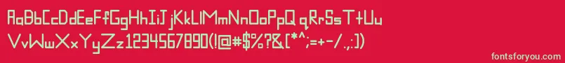 フォントLevelRegular – 赤い背景に緑の文字