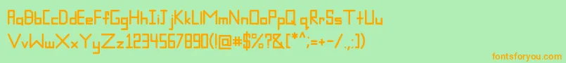 LevelRegular Font – Orange Fonts on Green Background