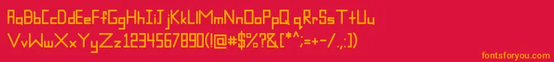 LevelRegular Font – Orange Fonts on Red Background