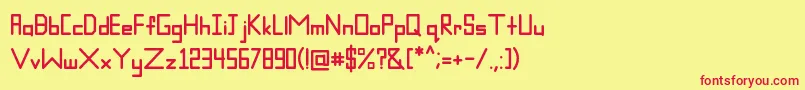 LevelRegular Font – Red Fonts on Yellow Background